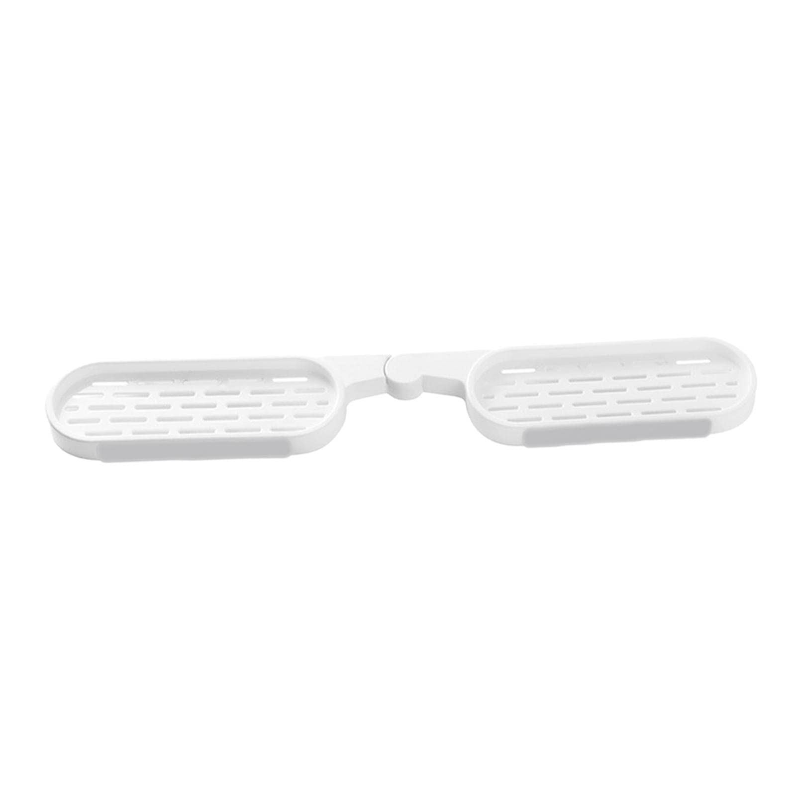 Foldable Bathroom Corner Shelf with Drain Holes - Space Saving Storage Organizer for Bathroom, Kitchen, RV - White & Gray Wall Mounted Shelf Basket for Toiletries, Shampoo, Soap & Home Supplies