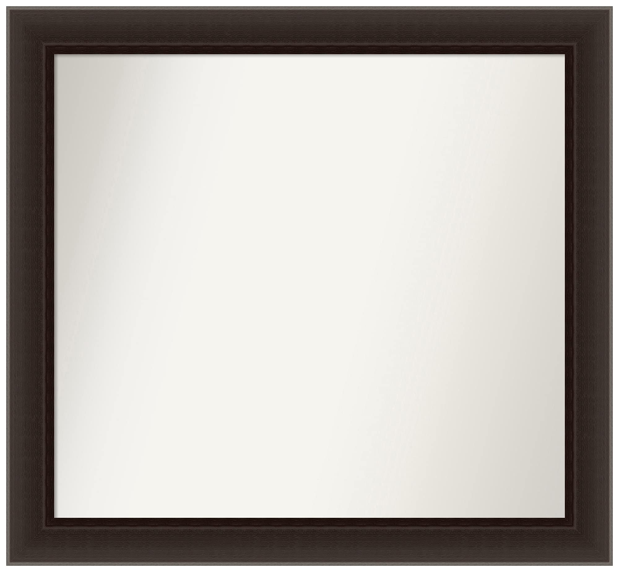 Amanti Art Non-Beveled Custom Wall Mirror - 23.5 x 25.5 Inches, Romano Espresso Narrow Frame - Bathroom, Living Room, Bedroom Decor - Various Sizes Available - Brown Wooden Frame Mirror for Home Decor