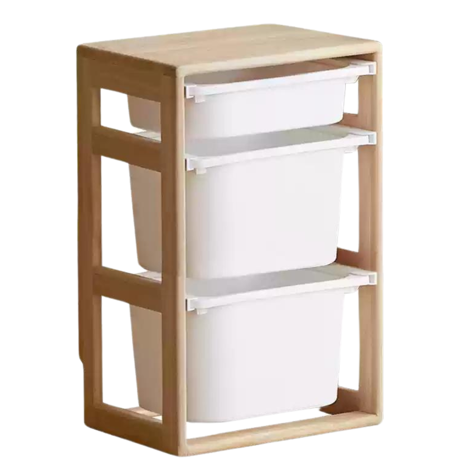 16.9x12.9x10.2 inch / 43x33x26.6 cm / Natural wood color / book and newspaper rack storage cabinet