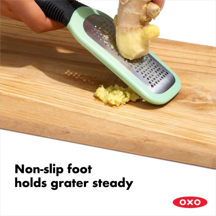 Premium Stainless Steel Ginger & Garlic Grater - Microplane Zester for Cooking, Baking & Garnishing - Perfect for Asian Cuisine, Stir Fry & Cocktail Garnishes
