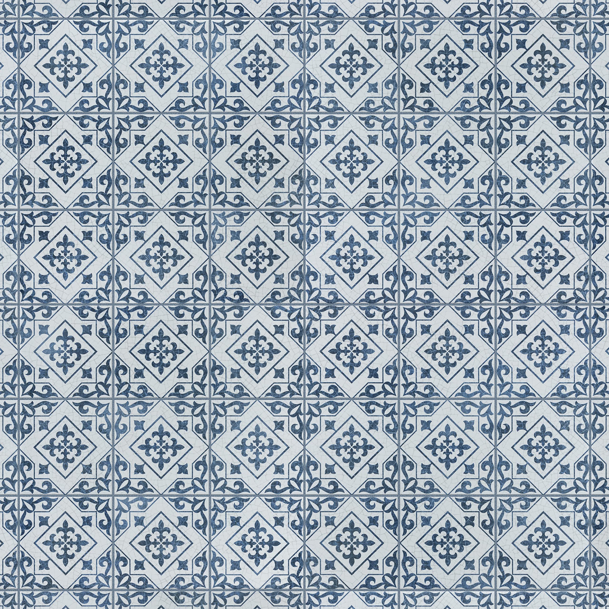 Merola Tile Harmonia Atlantic Cobalt Blue 13x13 Inch Ceramic Floor and Wall Tile - Perfect for Bathroom, Kitchen Backsplash, and Shower Walls