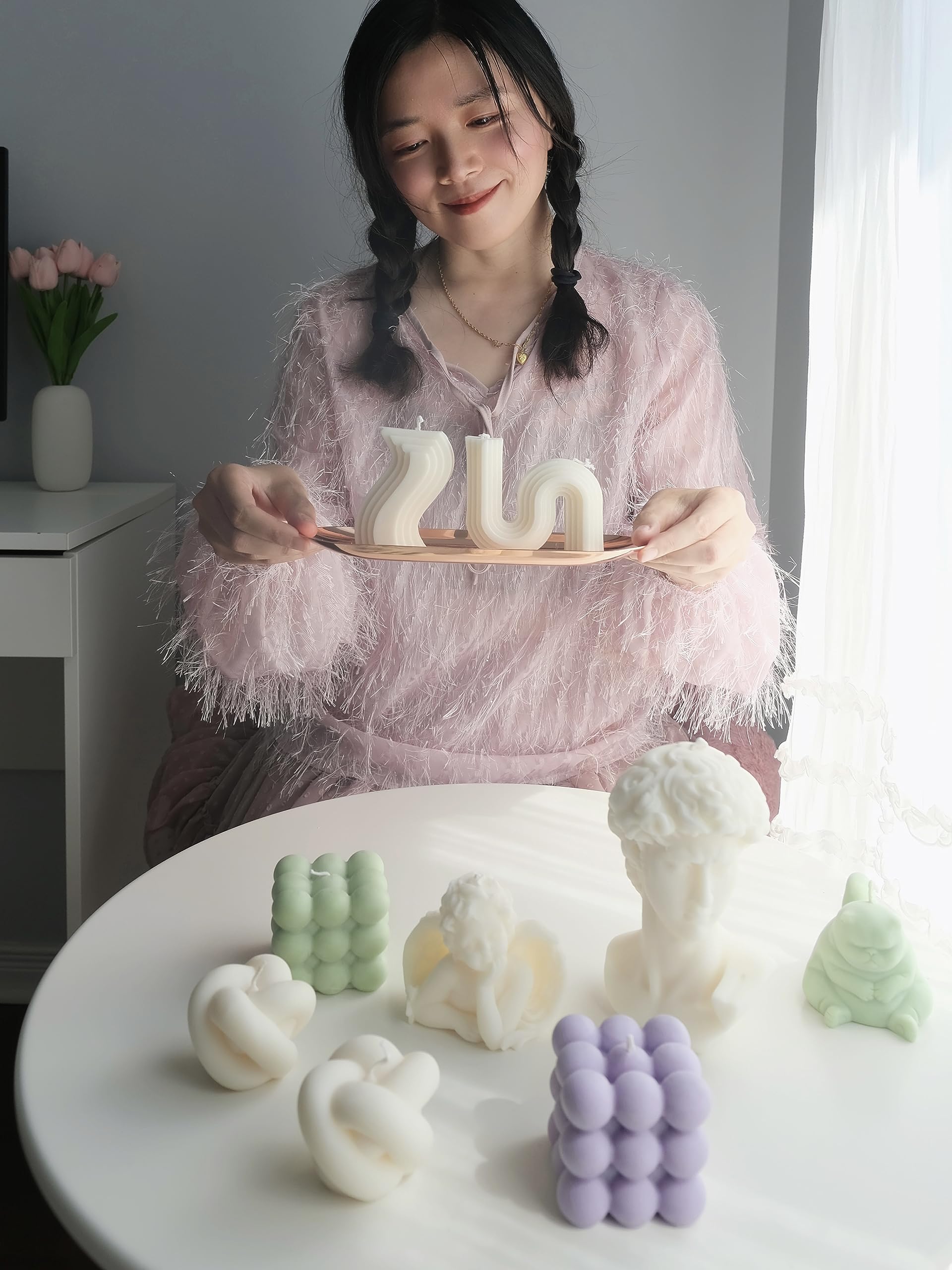 Premium Natural Soy Wax Candle Set - Beige Aesthetic Candles for Home Décor, Relaxation & Gifts | Perfect for Weddings, Spa Nights & Romantic Dinners