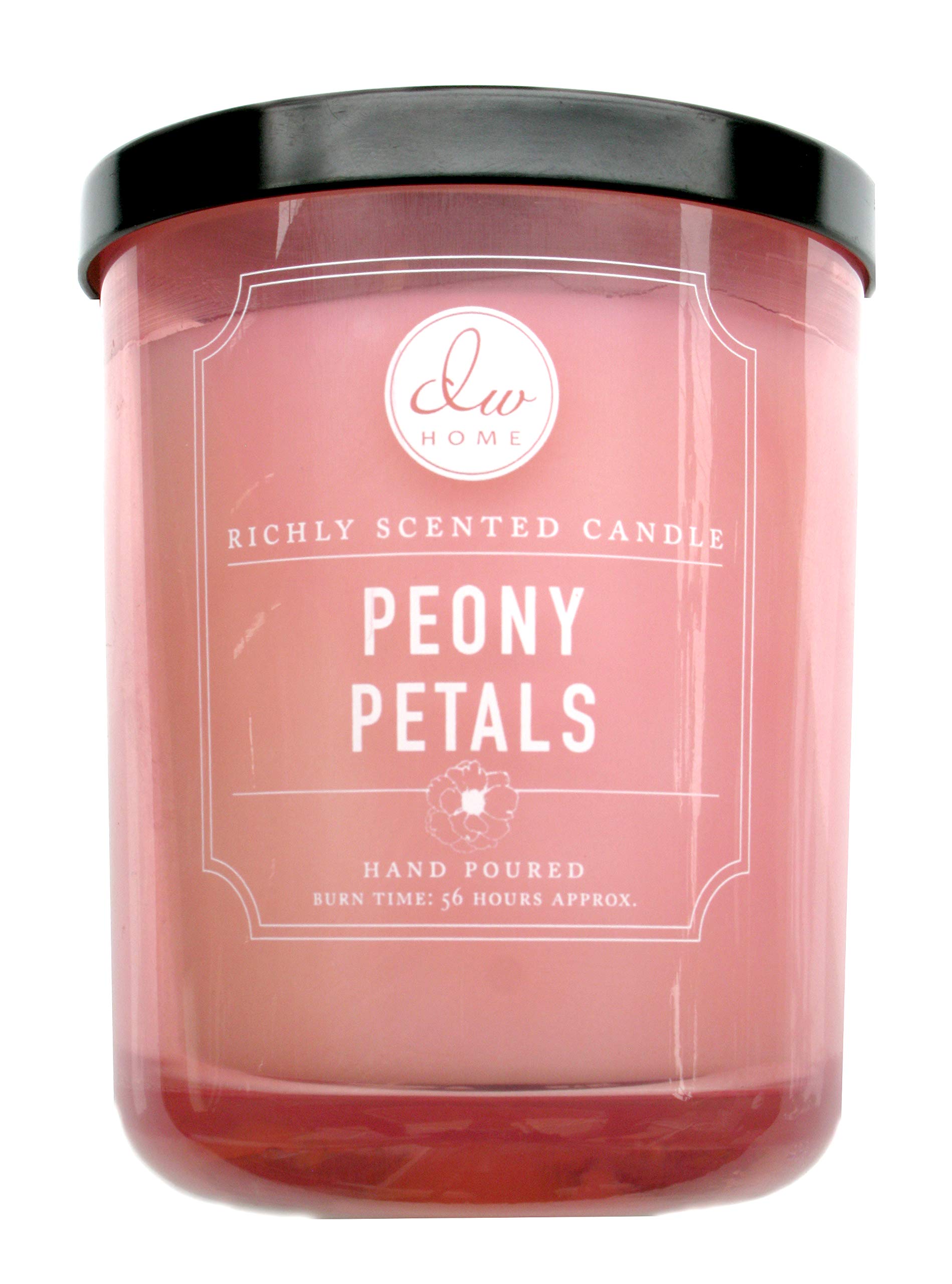 DW Home Large Double Wick Scented Candle - Peony Petals Fragrance | Long-Lasting Soy Wax Candle for Home Decor, Relaxation & Romantic Ambiance