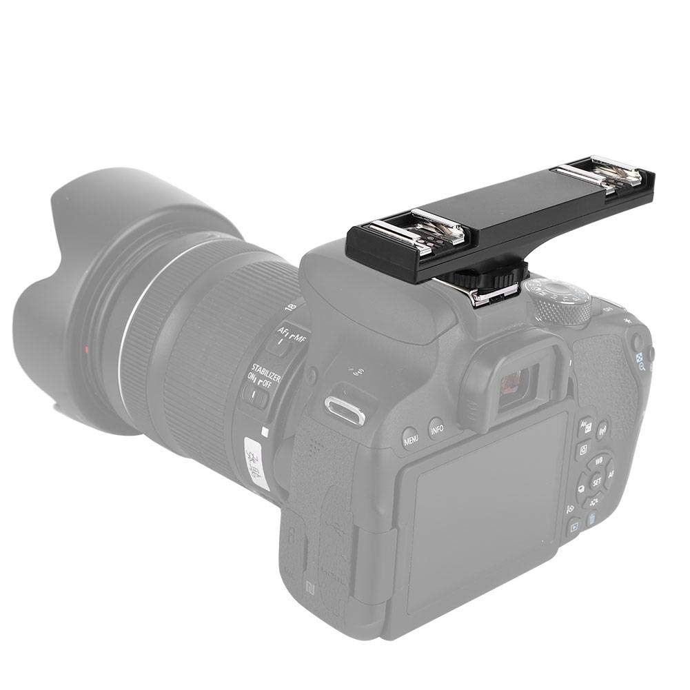 Hot Shoe Splitter & Extension Bar Mount - Cold Shoe Bracket for DSLR Camera, Camcorder, DV (Compatible with Nikon) - Perfect for Multi-Light Photography & Video Recording Setups