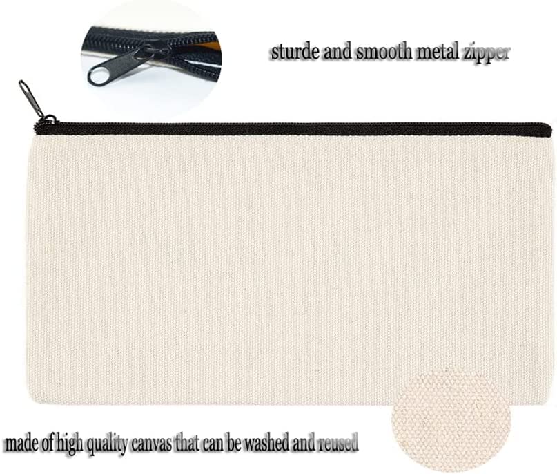 Multi-Purpose Zippered Canvas Cosmetic Bag - Waterproof Travel Makeup Pouch, Toiletry Organizer, Pen & Pencil Case, DIY Craft Storage (8.3