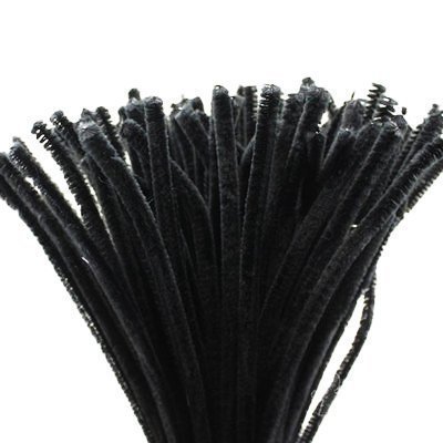 Carykon Super Fuzzy Chenille Stems Pipe Cleaners - 100 Pack (Black) | DIY Crafts, STEM Projects, Classroom Activities & Home Decor
