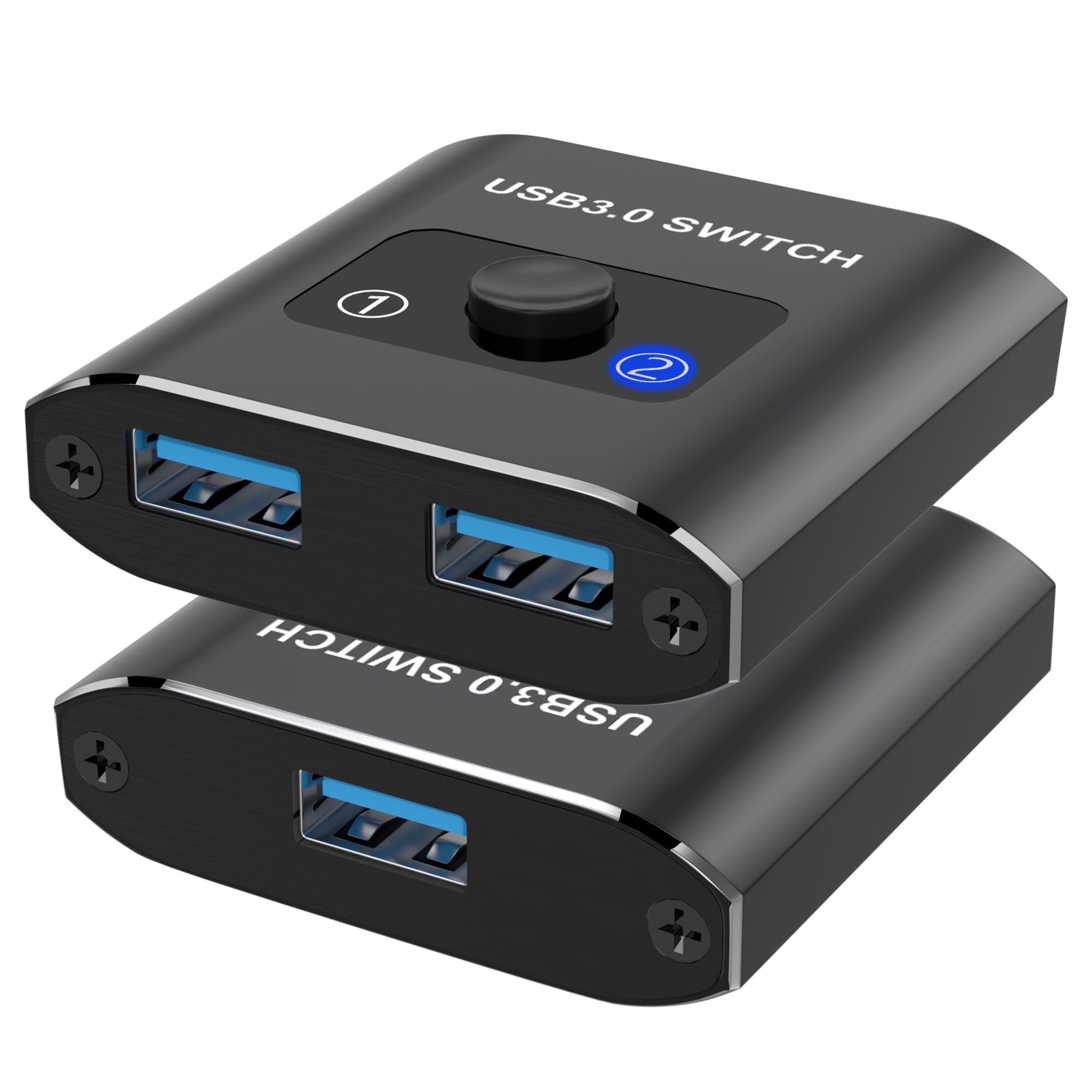 USB Switch 2-in-1/1-in-2 for Printer, Mouse & Keyboard - Windows/Mac/Linux