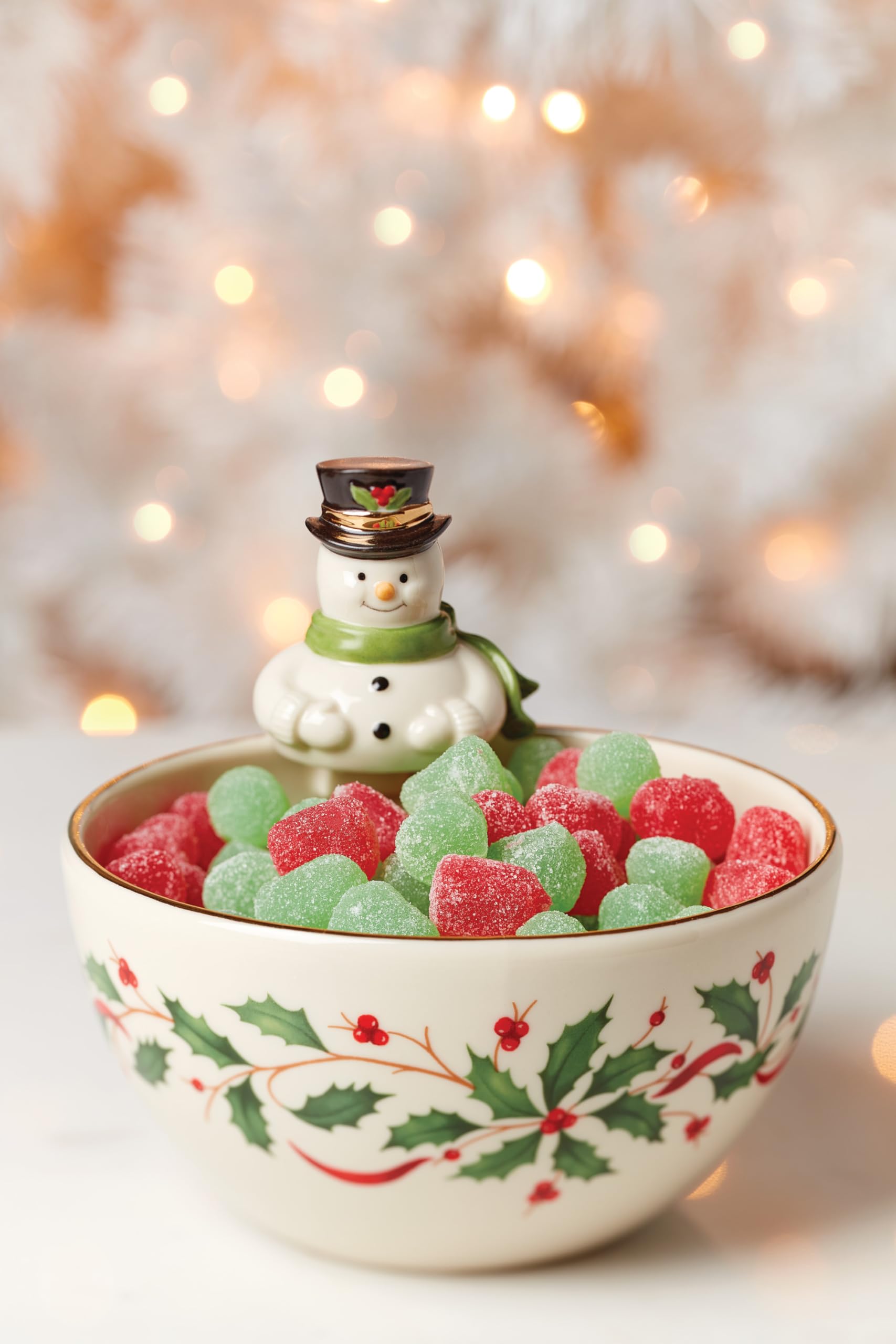 Lenox 893504 Holiday Snowman Bowl - Christmas Serving Bowl for Holiday Parties, Festive Decor & Gift Giving - Perfect for Christmas Dinner, Cookie Display & Winter Table Setting