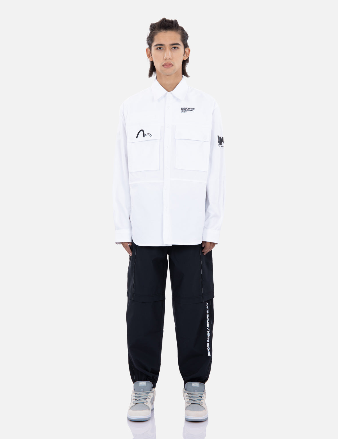 Stylish Multi-Logo Printed Cargo Shirt for Men - Trendy Streetwear & Casual Outfit Essential | Perfect for Urban Fashion, Outdoor Adventures & Everyday Wear