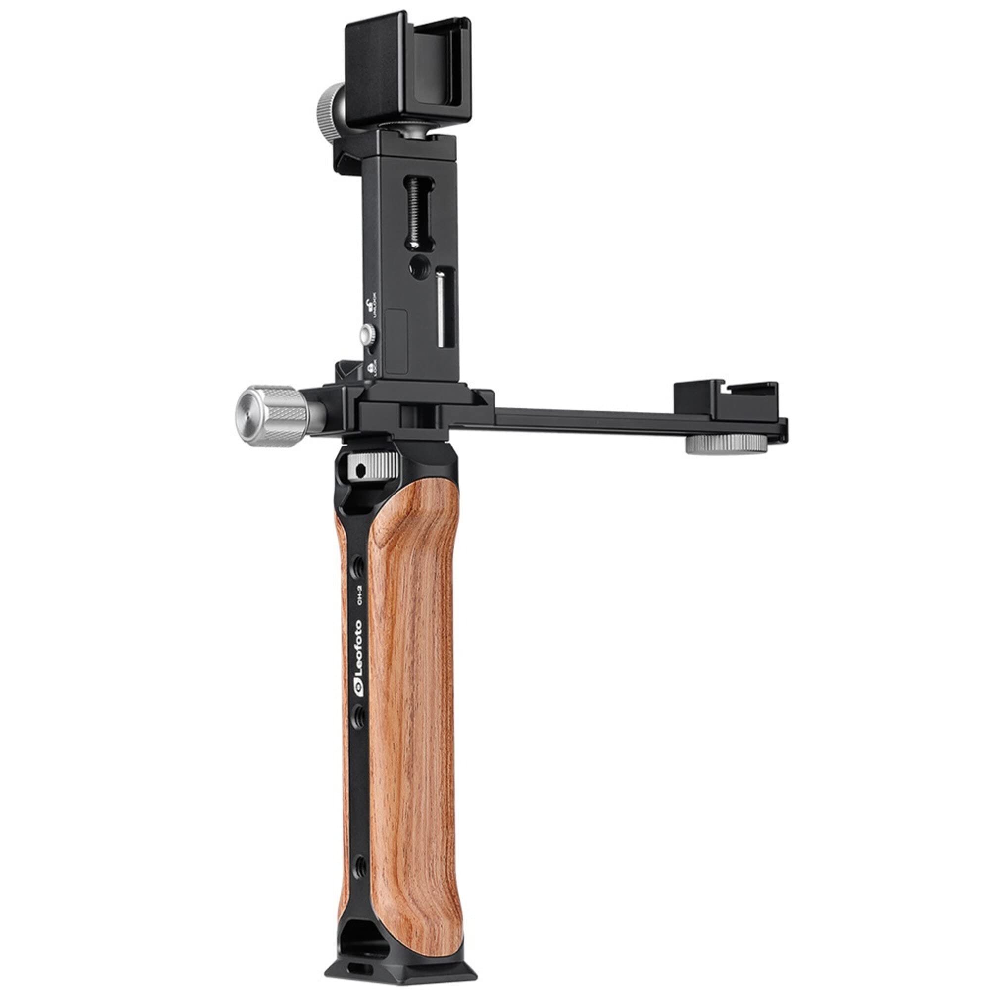 LEOFOTO VC-1 Smartphone Video Kit with Rosewood Handle - Universal Smartphone Clamp, Cold Shoe Mount & Arca/RRS Compatible Rail Clamp for Vlogging, YouTube Videos & Mobile Photography