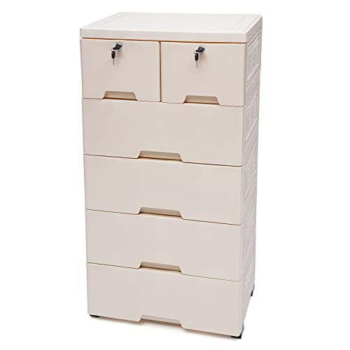 5 Tiers, 6 Drawers, Beige Color