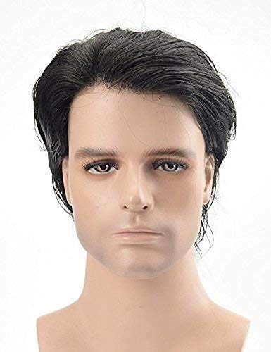 Natural Black Brown Real Human Hair Patch for Men - 9x7 Full Head Lace Front Toupee Wig with Free 4 Clips | Thinning Hair Solution for Daily Wear & Special Occasions