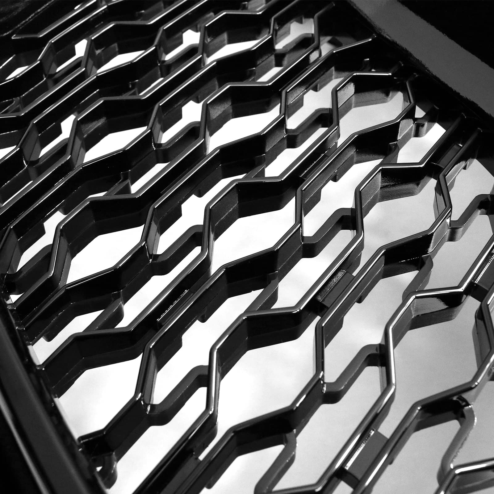 IKON MOTORSPORTS Gloss Black Mesh Grille for 2009-2012 Ram 1500 - Upper Front Bumper Hood Grill Shell with LED Signal Lights | Perfect for Off-Roading & Truck Customization