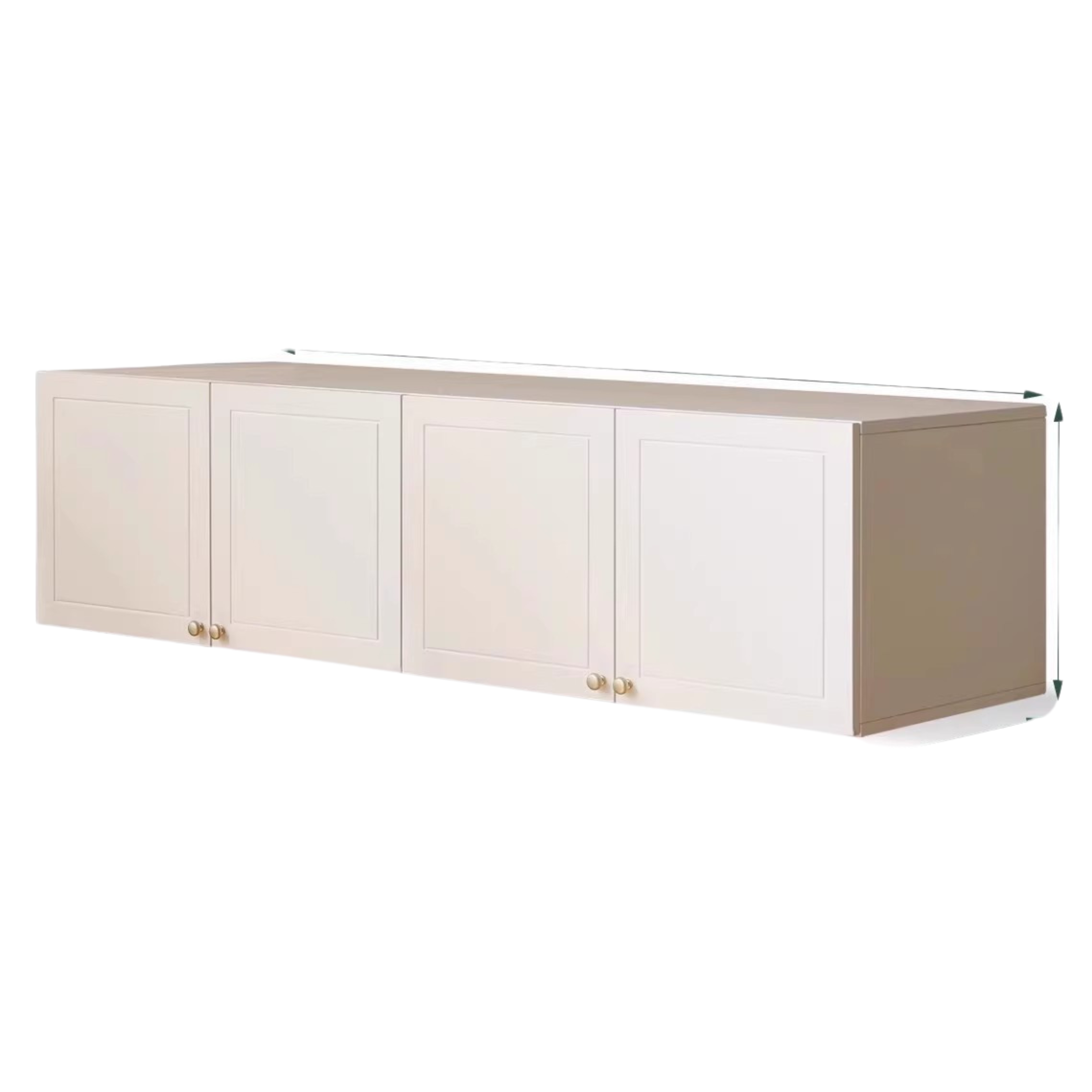 70.9x23.2x19.1 inch / 180x59x48.5сm / Warm White / 1.8m Four door Top Cabinet