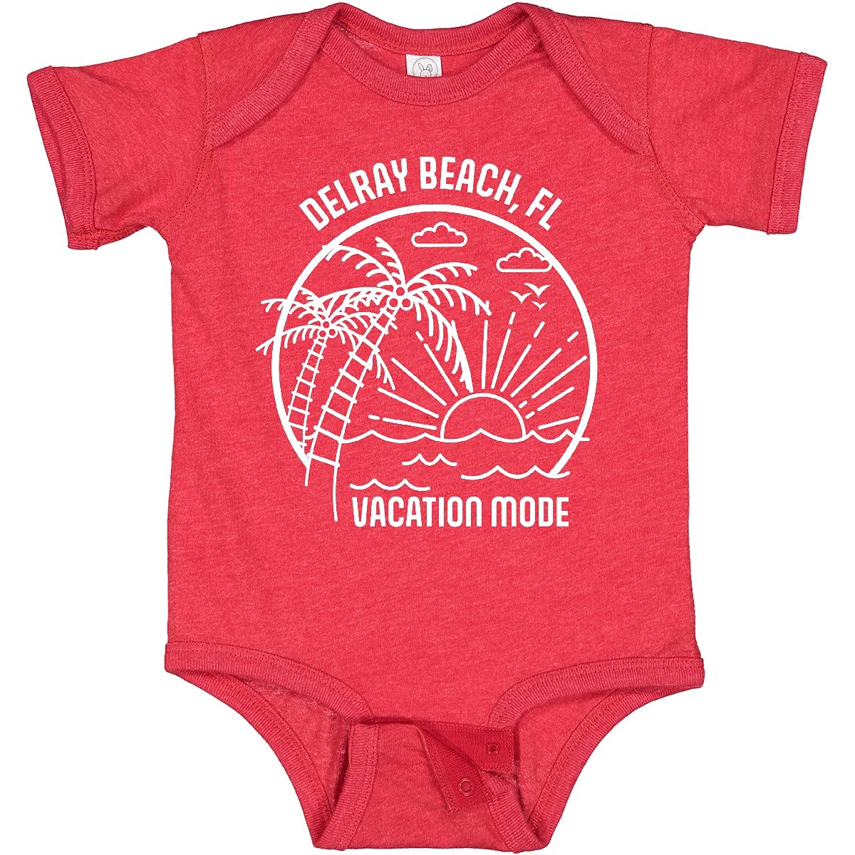 Inktastic Summer Vacation Mode Delray Beach Florida Baby Bodysuit - Cute Florida-Themed Outfit for Infants & Toddlers - Perfect for Beach Trips, Family Vacations & Photo Shoots