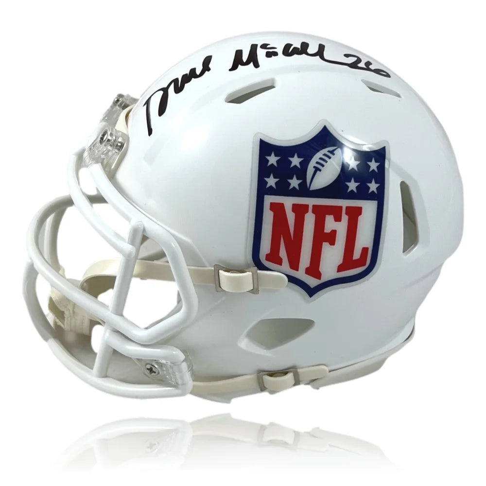 Deuce Mcallister Autographed Mini Helmet - New Orleans Saints NFL Football Memorabilia with JSA COA - Perfect for Collectors, Sports Fans, and Home Office Display