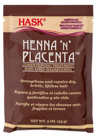 Hask Henna & Placenta Deep Conditioning Hair Treatment - 2 oz for Dry, Damaged Hair - Intense Hydration & Repair at Home