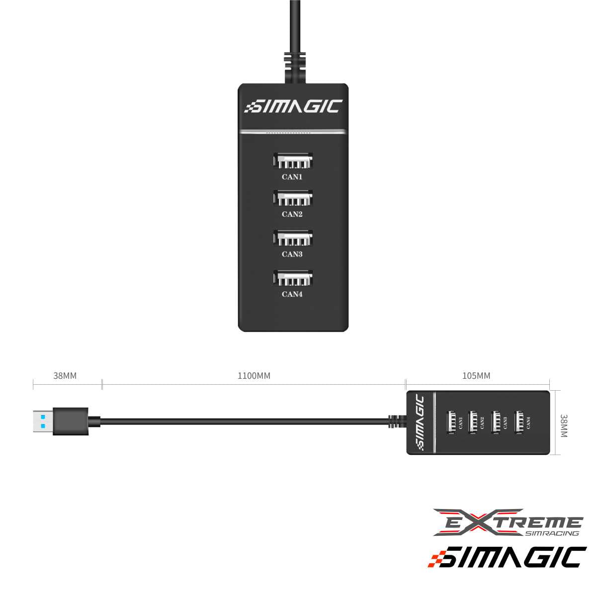 Simagic USB Wheelbase Extender Cable - High-Speed Data Transfer for Sim Racing Wheels | Perfect for Sim Racing Setups & Gaming Accessories