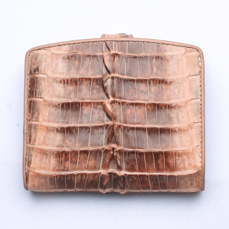 Two-Tone Old Rose Crocodile Embossed Women's Wallet - Luxury Leather Clutch for Everyday Use & Special Occasions