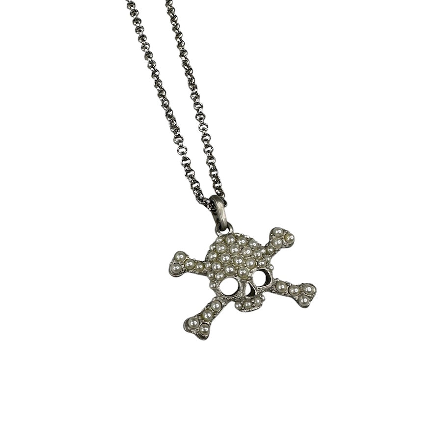 Vivienne Westwood Faux Pearl Skull Orb Necklace - Gothic Punk Jewelry for Women, Perfect for Halloween, Parties & Everyday Wear