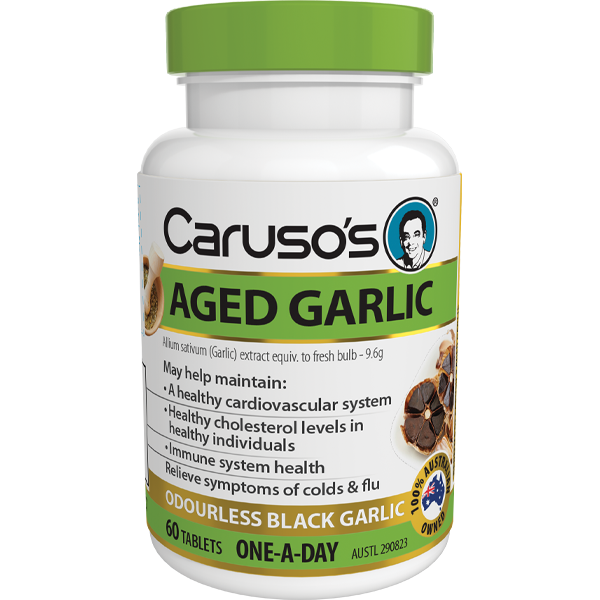 Caruso's Aged Garlic Supplement - One a Day for Heart Health & Immune Support - Perfect for Daily Wellness & Healthy Lifestyle