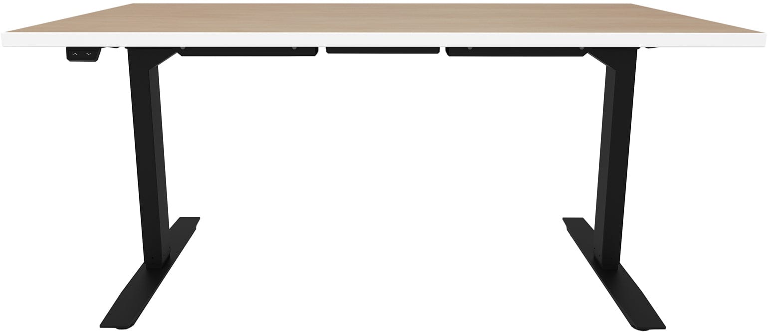 Safco ML Series Height Adjustable Desk 30x60 Inches - 2-Stage 2-Leg Base with Durable Laminate Top [ML223060] - Perfect for Home Office & Standing Workstations