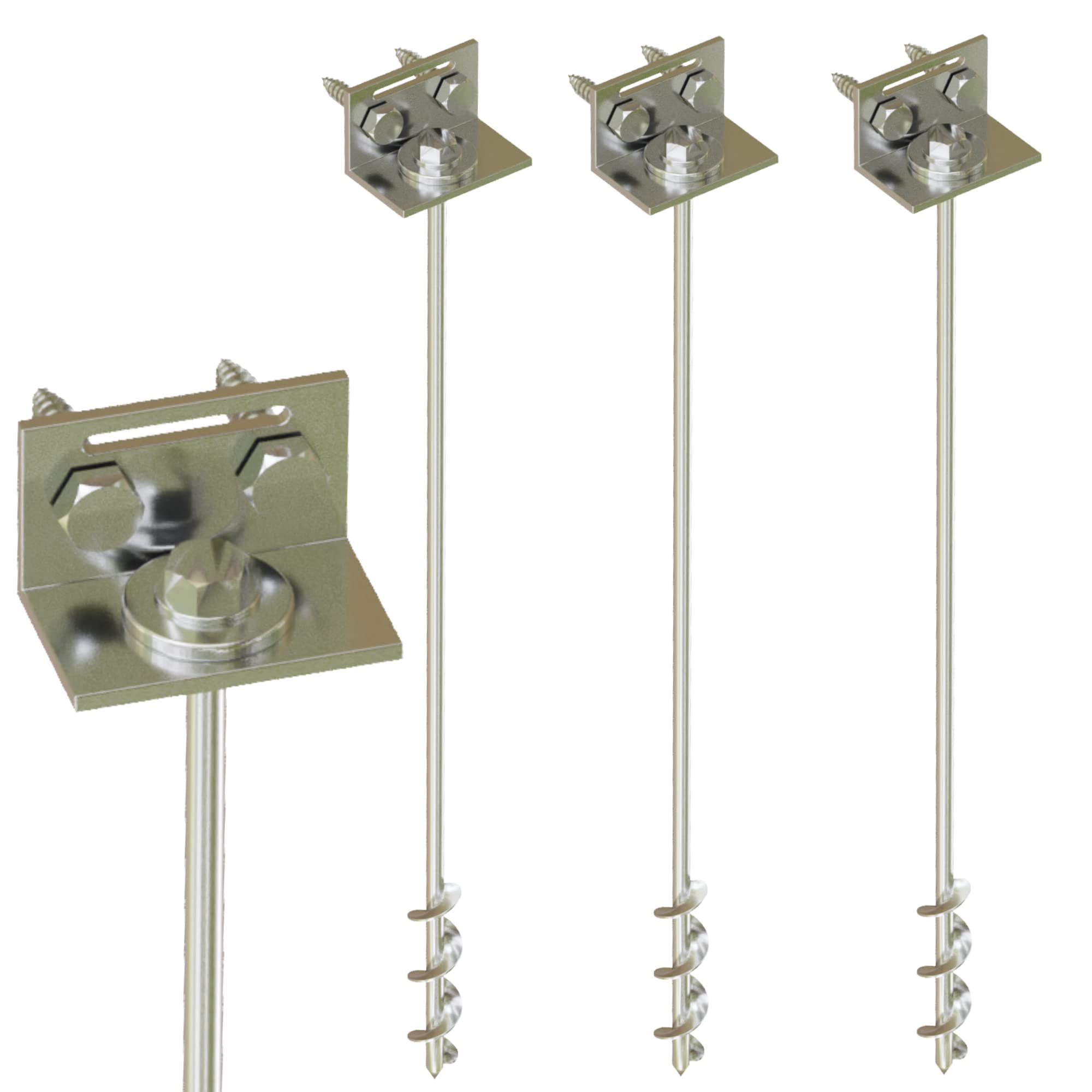 Heavy Duty Screw-In Ground Anchors - Secure Tent Stakes, Trampoline Anchors & Swing Set Anchors for High Wind Protection - Durable Earth Anchors for Sheds, Trees & Outdoor Equipment - Perfect for Camping, Backyard Safety & Storm Preparedness