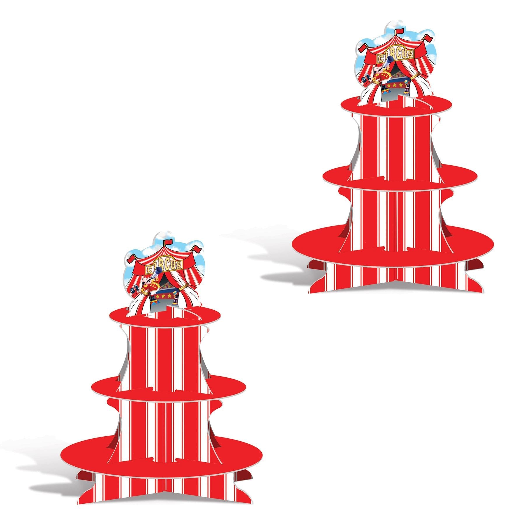 12 Pack Beistle Circus Tent Party Cupcake Stand - Colorful Cupcake Tower for Birthday, Baby Shower & Carnival Events - Perfect for Dessert Displays at Themed Parties