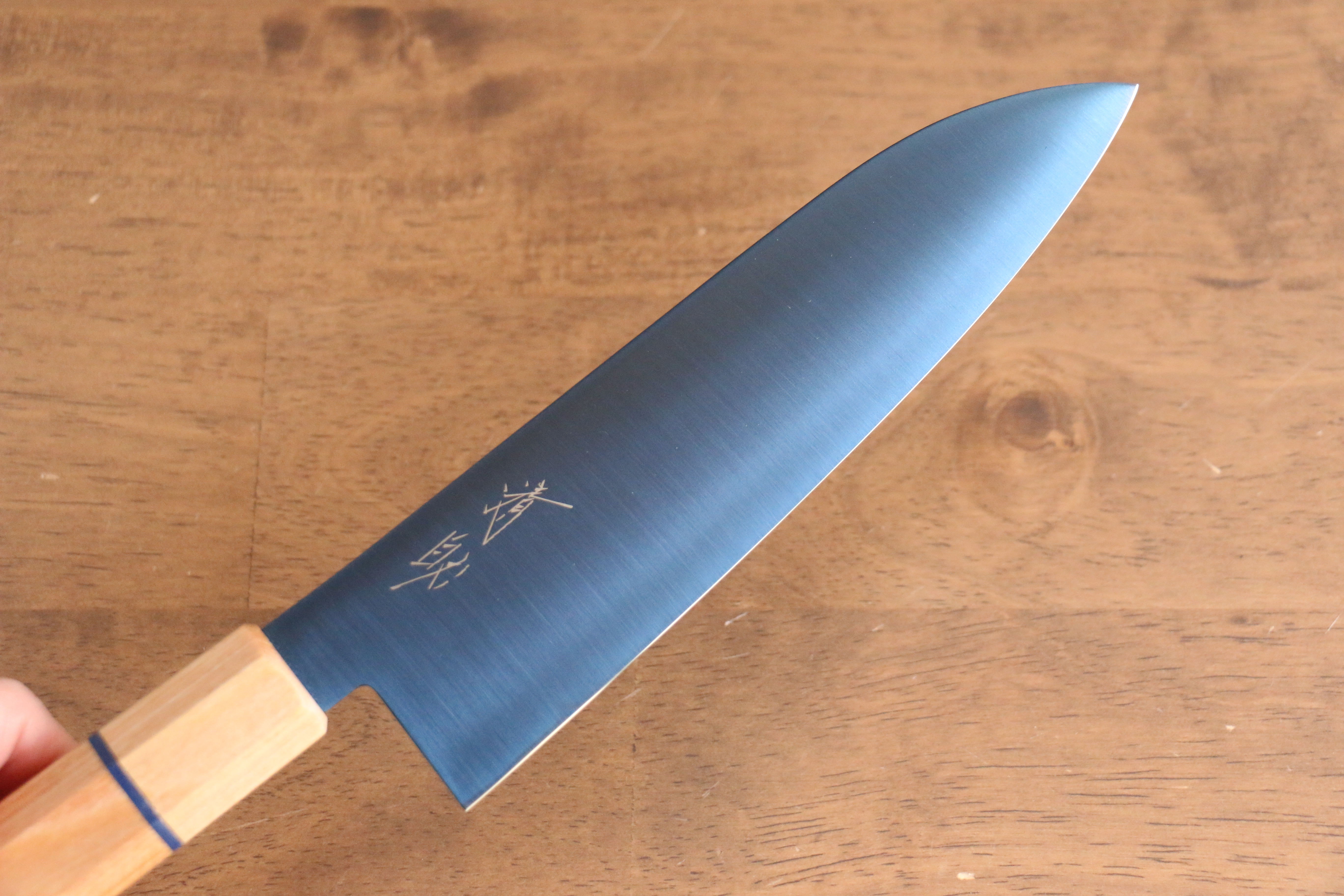Premium Seisuke SK 85 Santoku Knife 180mm - Japanese Stainless Steel Blade with Ion Plating & White Wood Handle - Perfect for Slicing, Dicing, and Chopping Vegetables, Meat, and Fish