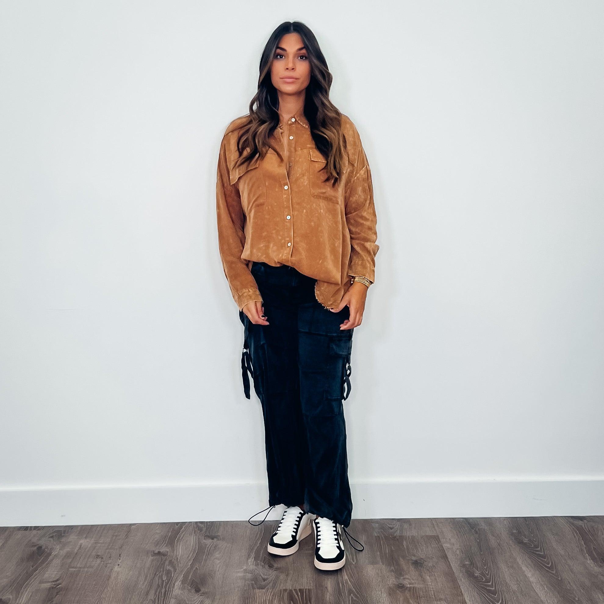 Stylish West Darling Tencel Parachute Pants in Noir - Perfect for Casual Outings, Streetwear Fashion & Boho Chic Looks