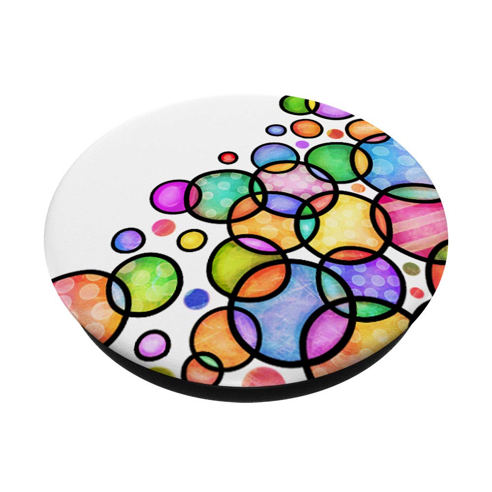 Colorful Swappable PopSockets PopGrip with Fun Bubble Patterns - Perfect for Phones, Tablets & Daily Use