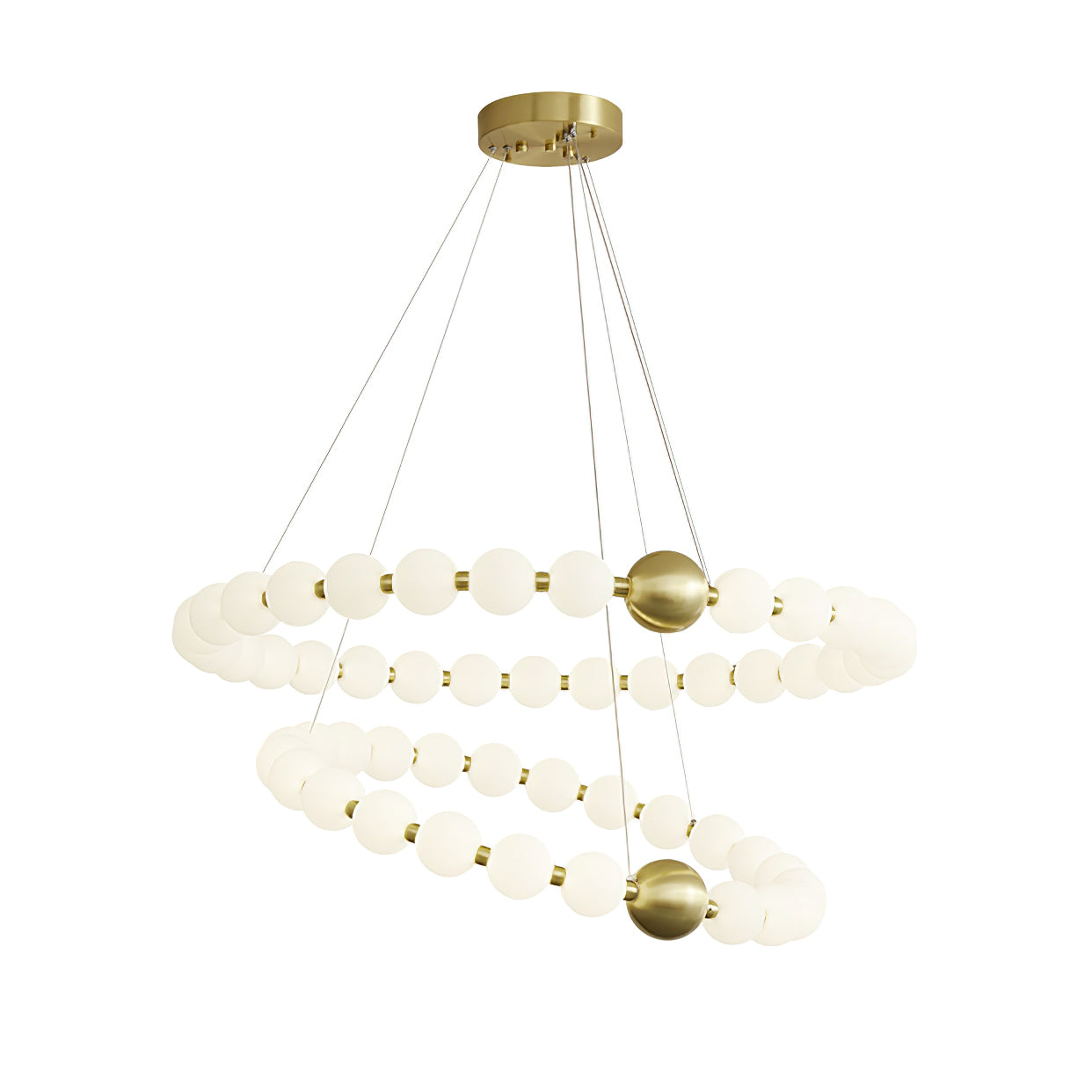 Aeyee Crystal Pearls Chandelier - Elegant Ceiling Light Fixture for Dining Room, Bedroom, Living Room & Wedding Decor