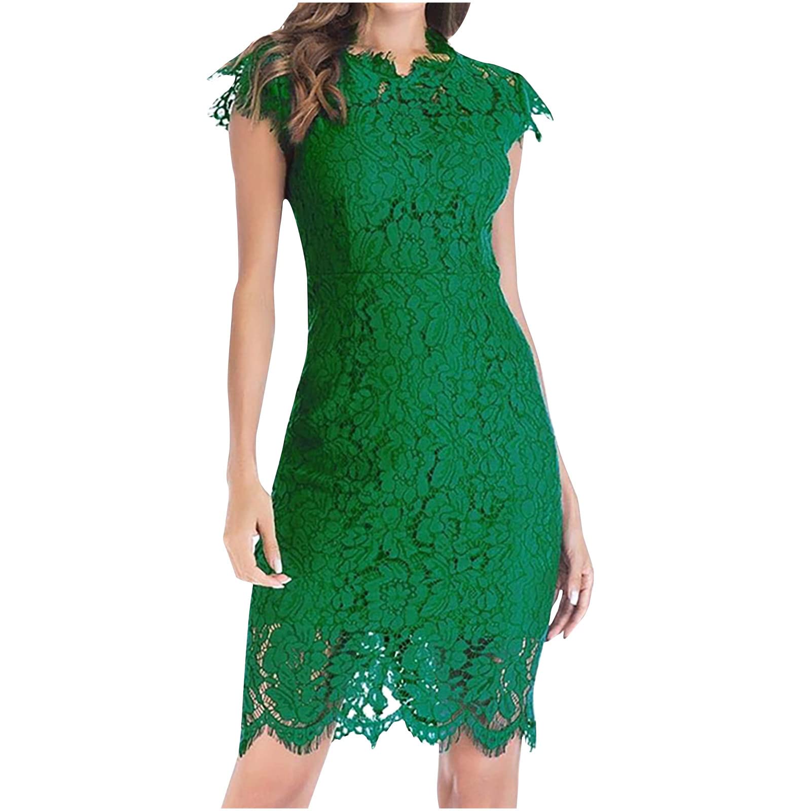 2022 Women's Summer Dresses - Sleeveless Lace Zipper Sexy Solid Color Club Dress, Floral Casual Freezer Mid Dress | Perfect for Beach Parties, Date Nights & Summer Vacations