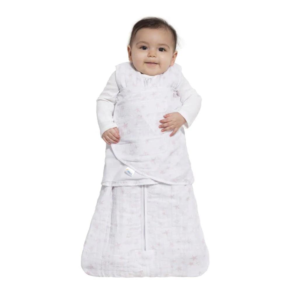 Halo Sleepsack Swaddle - Quilted Muslin Baby Wrap Blanket in Pink Constellation Design | Soft & Breathable for Newborns & Infants | Perfect for Swaddling, Napping & Bedtime Comfort