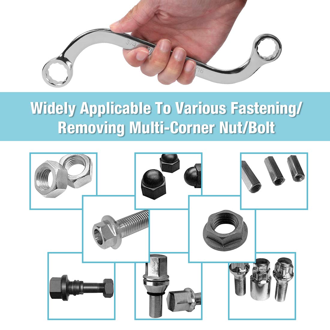DURATECH 5-Piece S-Style Box Wrench Set - SAE 12-Point (5/16
