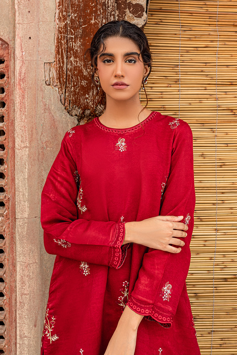 CARMINE GLOW Embroidered Women's Blouse - Elegant Floral Stitch Design for Casual & Party Wear | Perfect for Office, Date Night & Special Occasions