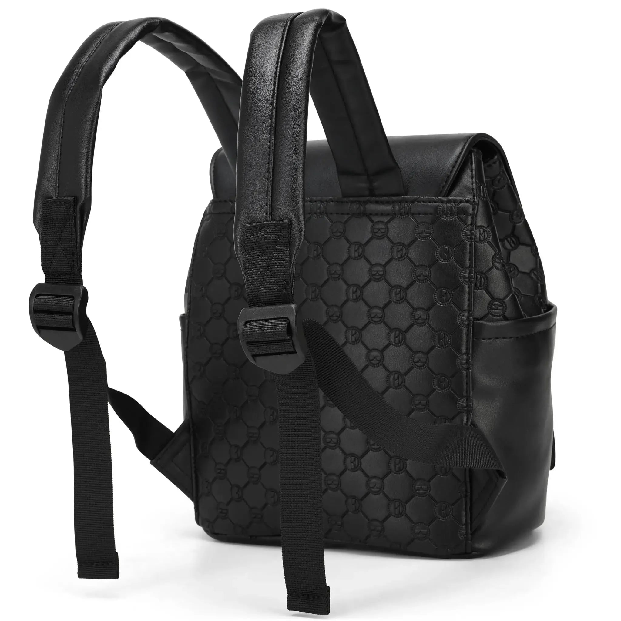 10L Vegan Leather Monogram Mini Backpack for Women - Stylish Waterproof Travel Daypack, Perfect for Hiking, Shopping & College Campus Use