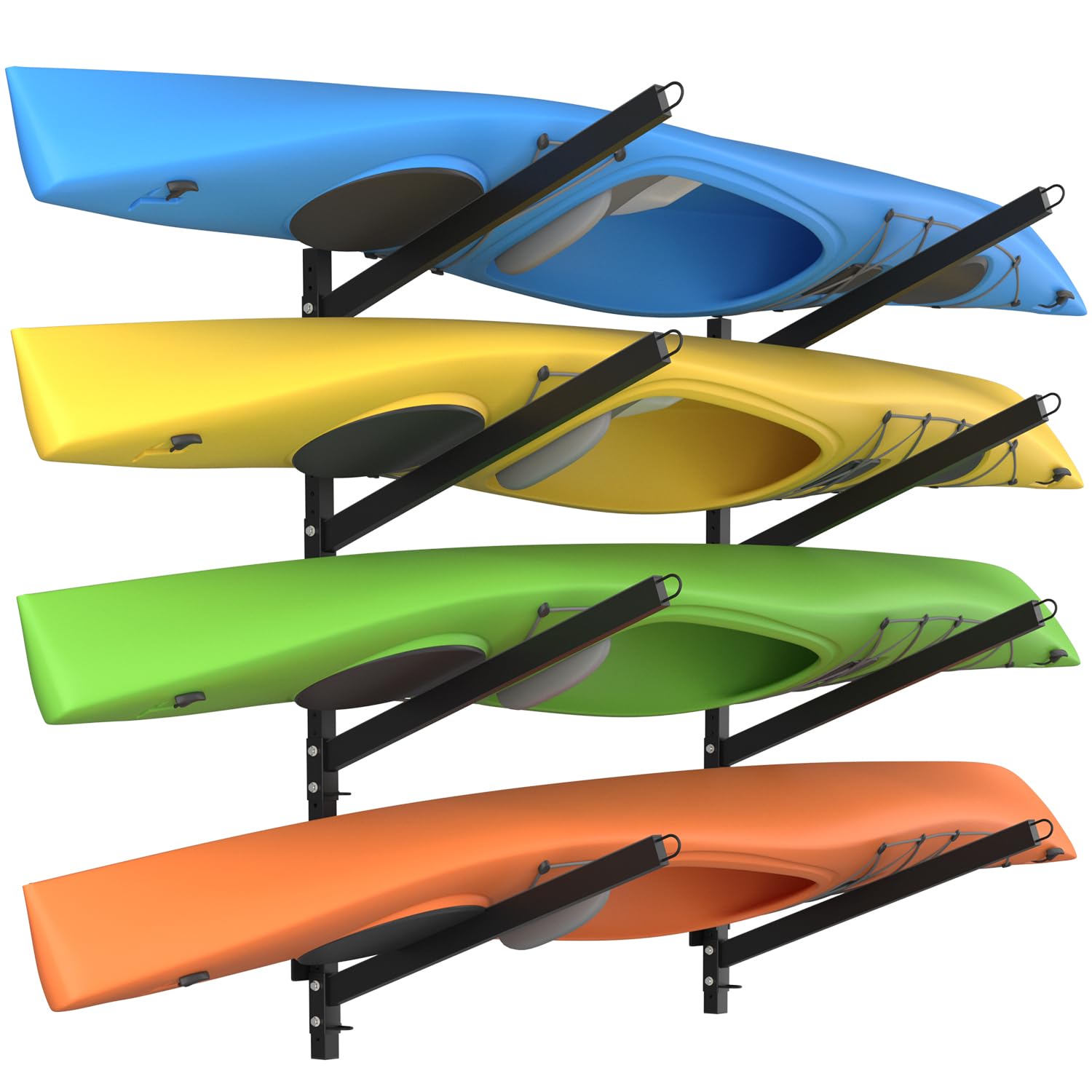 Adjustable Kayak Storage Rack - Heavy Duty SUP Stand, Weatherproof Canoe & Paddleboard Holder for Indoor Outdoor Use - Perfect for Garage, Shed, Dock, Beach House Storage - Organize Surfboards, Kayaks & Water Sports Gear