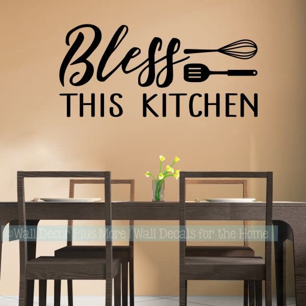 Bless This Kitchen Quote Vinyl Wall Decal - 36”x17