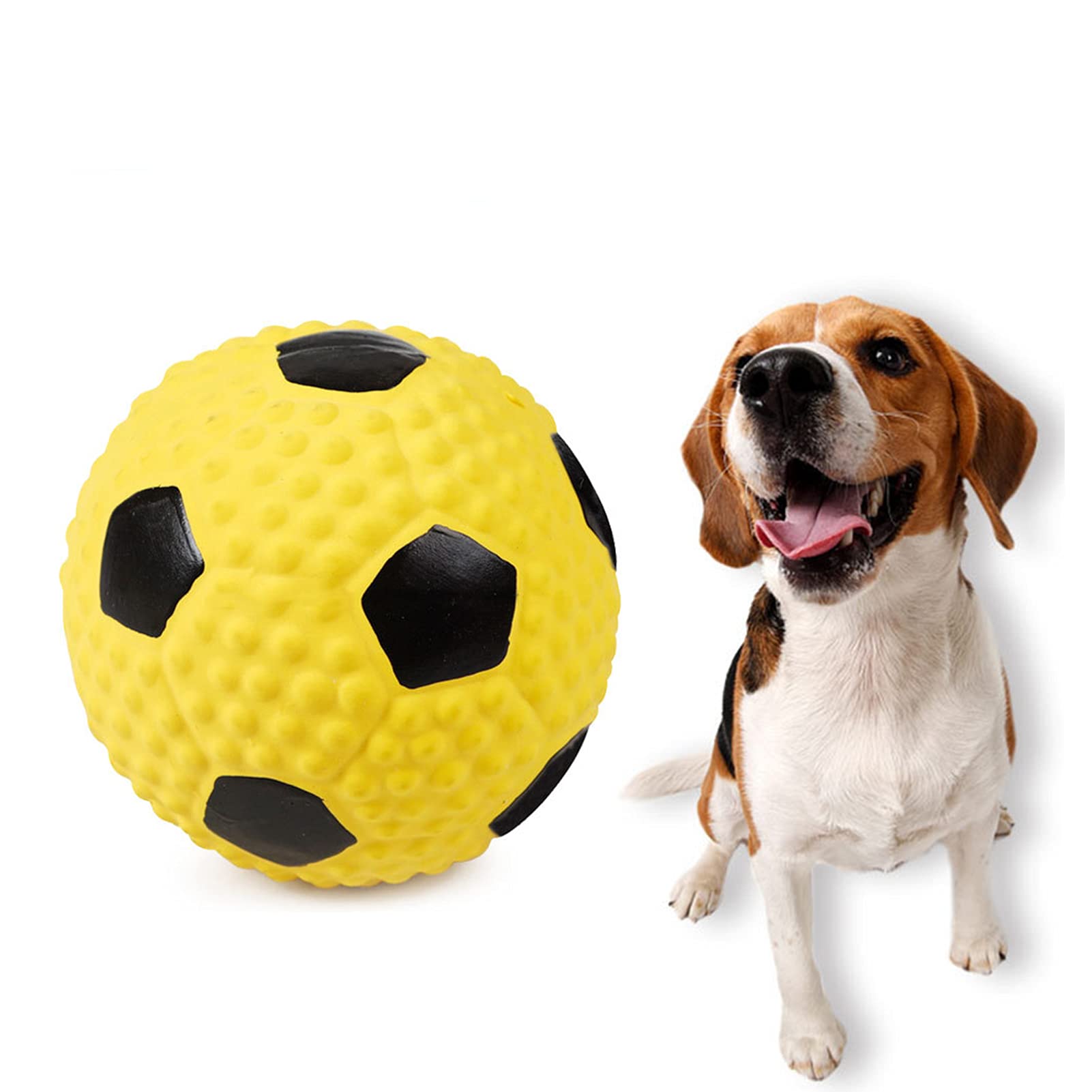 YALIYA Squeaky Latex Dog Toys - 3 Pack Interactive Pet Training Balls with Squeaker for Small & Large Dogs - Soft Chew Toys for Puppies & Cats - Perfect for Fetch, Training & Playtime Fun