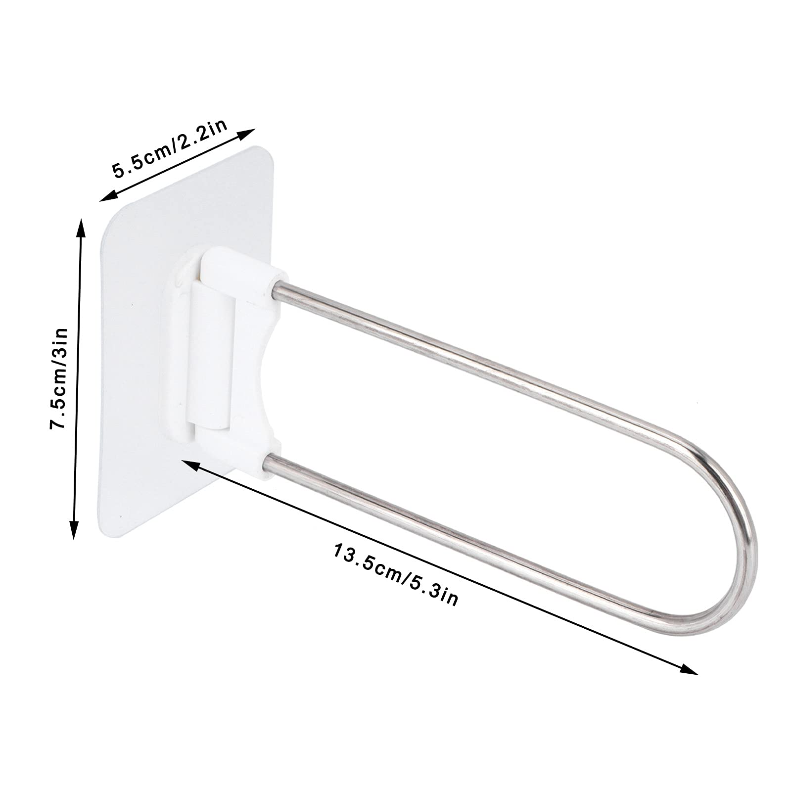 Stainless Steel U-Shaped Clothes Hanger Organizer - Space Saving Wall Mounted Towel & Clothing Rack with Adhesive Hooks - Foldable Laundry Storage Solution for Closet, Bathroom & Dorm Organization
