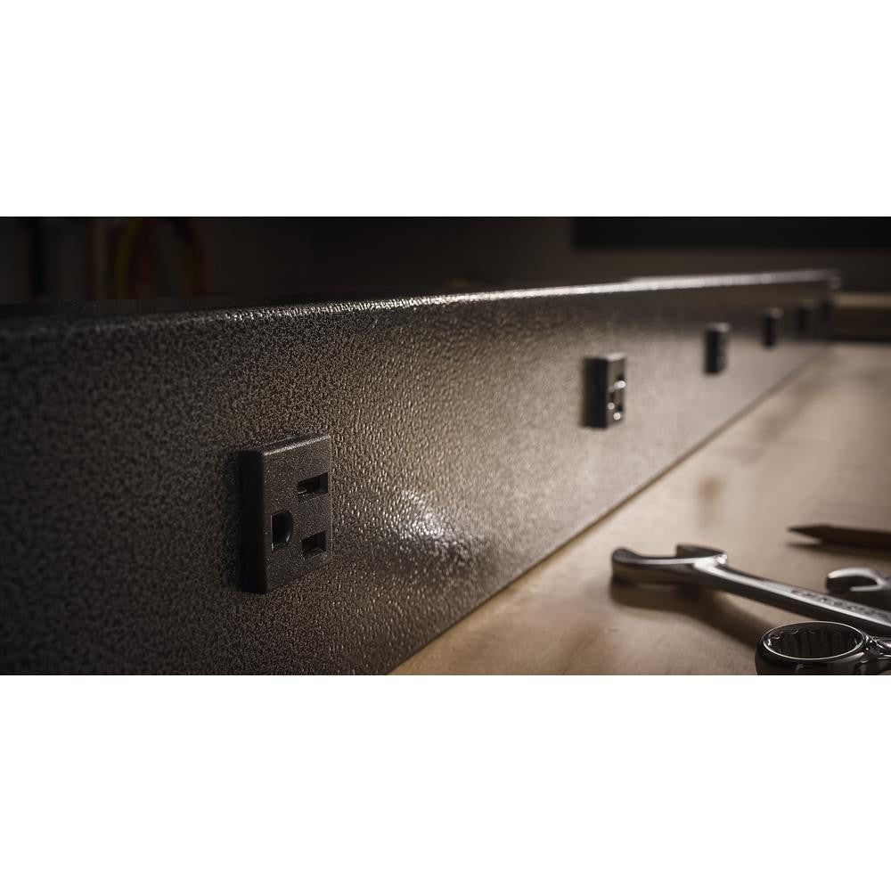 6' Wide 9-Outlet Workbench Power Strip with Hammered Granite Finish - Heavy Duty Extension Cord for Garage, Workshop & Home Office Organization