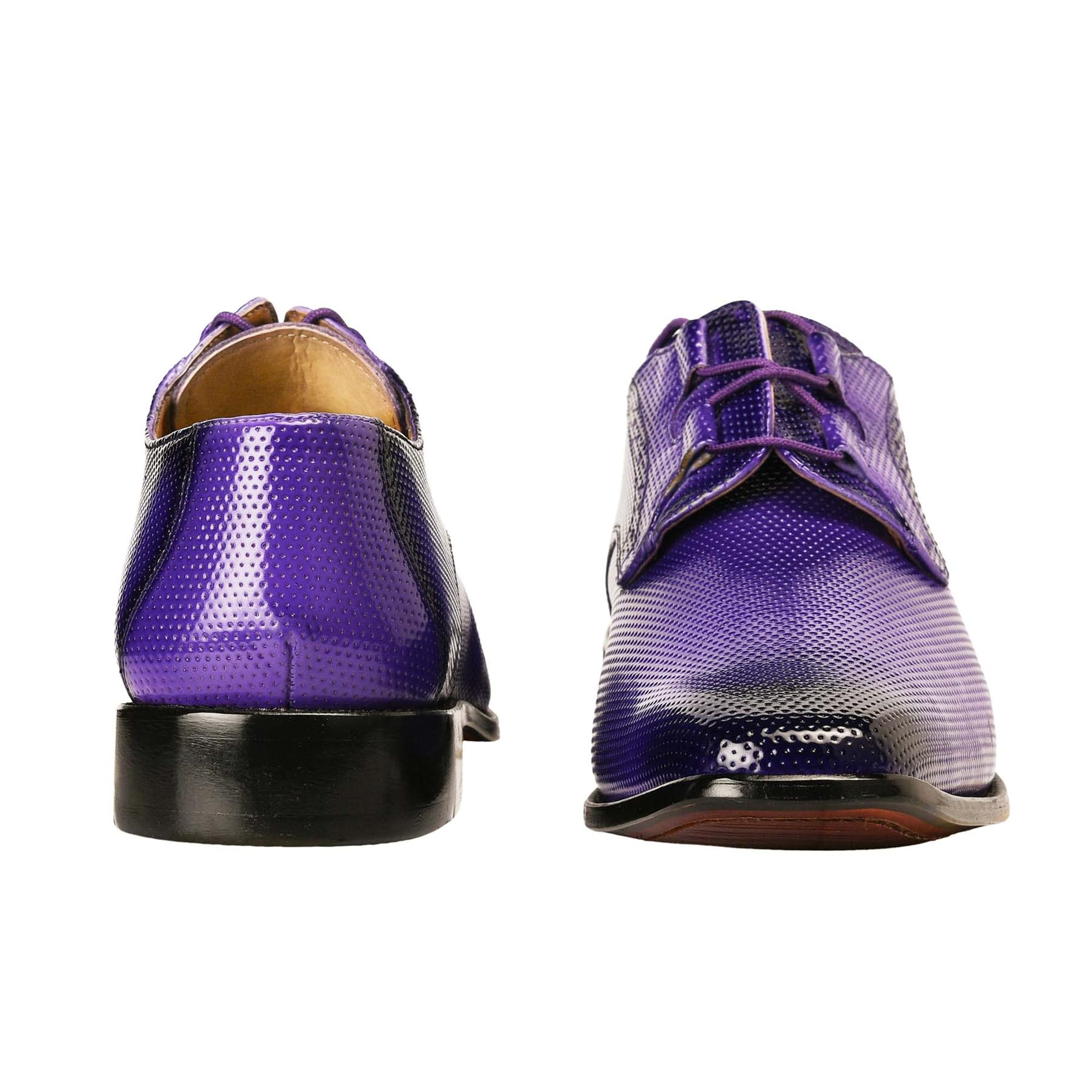 LIBERTYZENO Men's Genuine Leather Dress Shoes - Oxford Slip On & Lace Up Style in Plain & Animal Print Purple - Formal Prom Shoes for Easter Gifts | Perfect for Weddings, Office Wear & Special Occasions