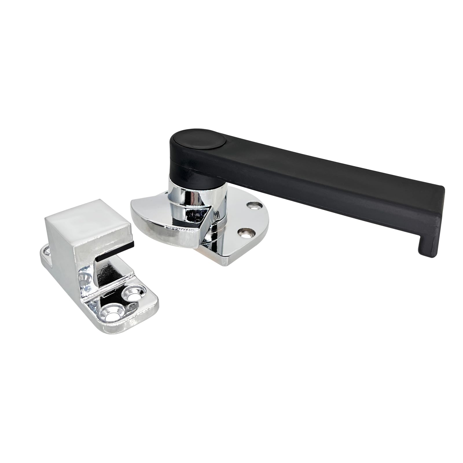 Industrial Oven Freezer Black Handle Lock Latch Assembly - Airtight Door Security with Silver Tone (Right Side) - Perfect for Commercial Kitchens, Food Storage & Laboratory Equipment