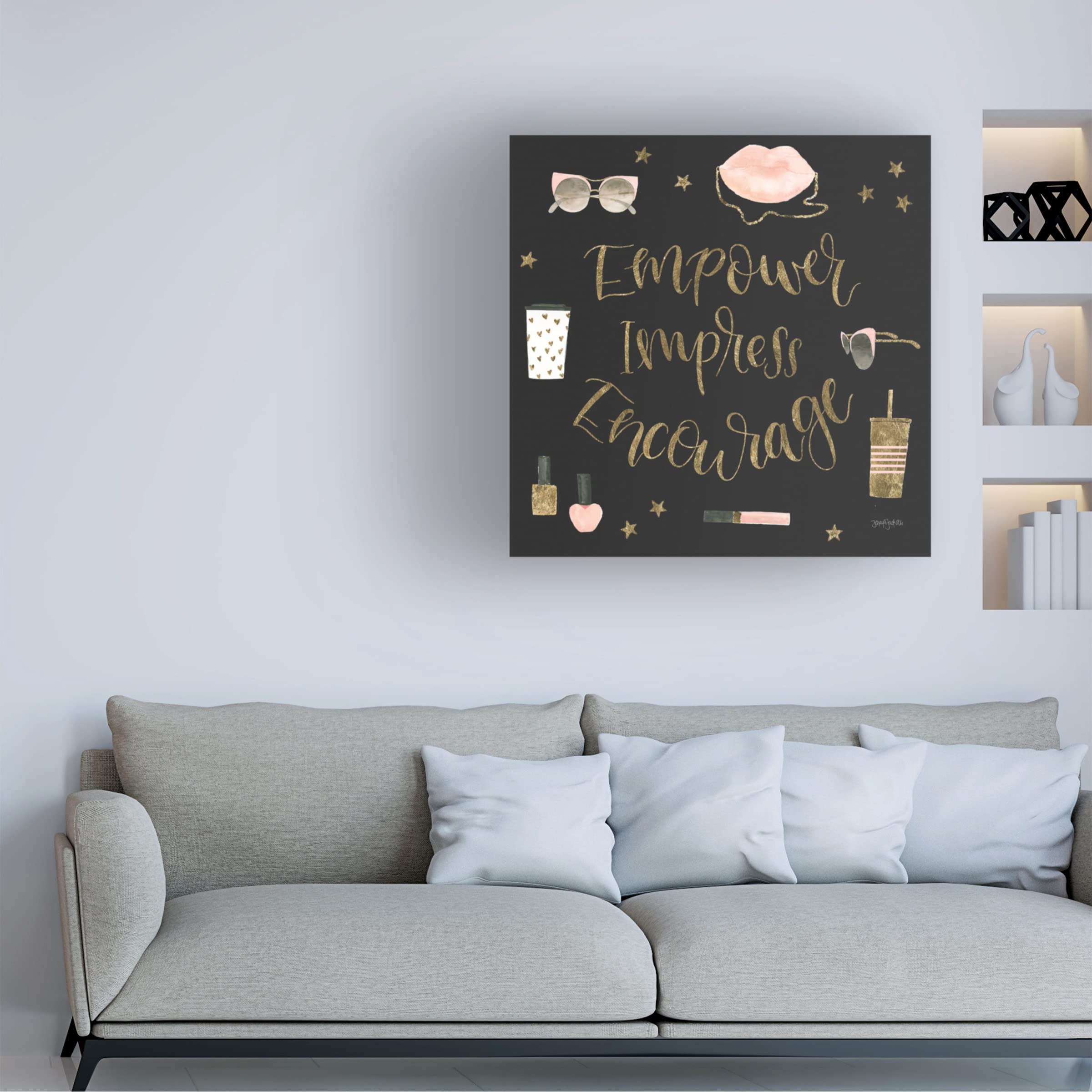 Trademark Fine Art 'Boss Ladies V Black' Canvas Wall Art by Jenaya Jackson - Modern Home & Office Decor for Women Empowerment