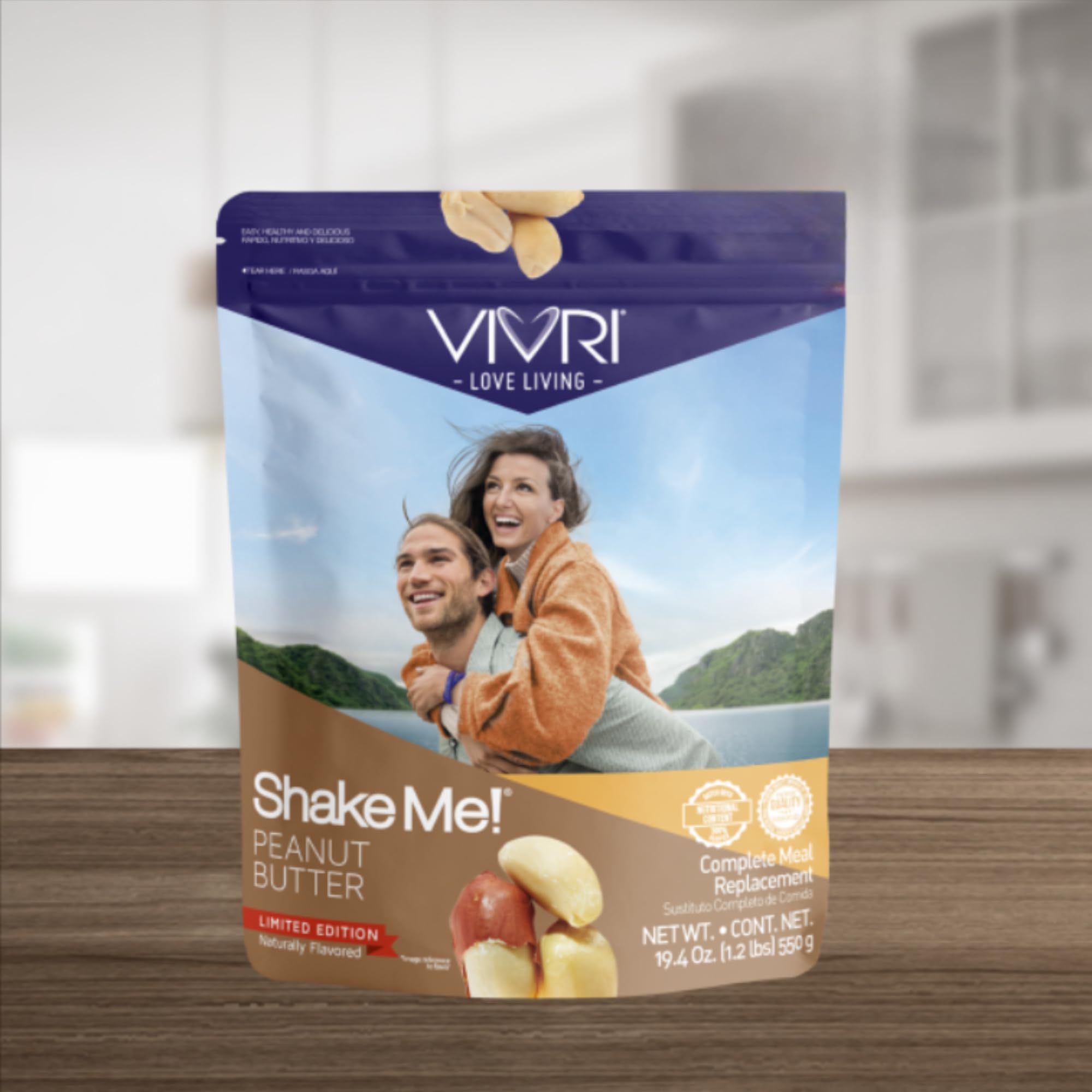 Vivri Shake Me Peanut Butter Protein Shake - 19.4 Oz | High Protein Vegan Healthy Snacks | Peanut Butter Protein Powder with Vitamin B Complex & Stevia | Meal Replacement for Weight Loss & Muscle Recovery | Perfect for Post-Workout, Breakfast or On-the-Go Nutrition
