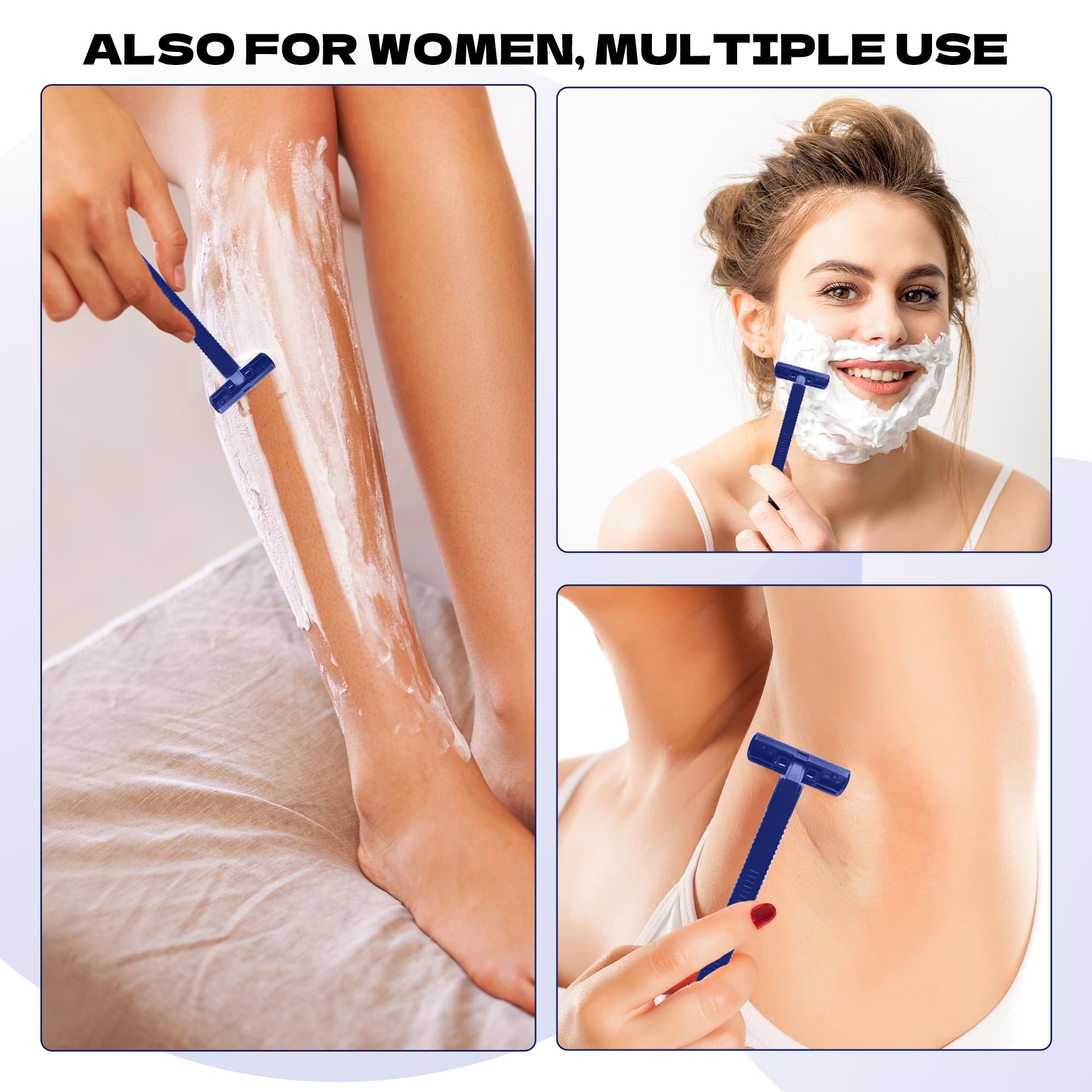 200 PCS Stainless Steel Disposable Razors for Men & Women - Bulk Plastic Manual Shaving Razors for Travel, Hotels, Bathing & Personal Grooming - Durable & Portable for Home, Gym & On-the-Go Use
