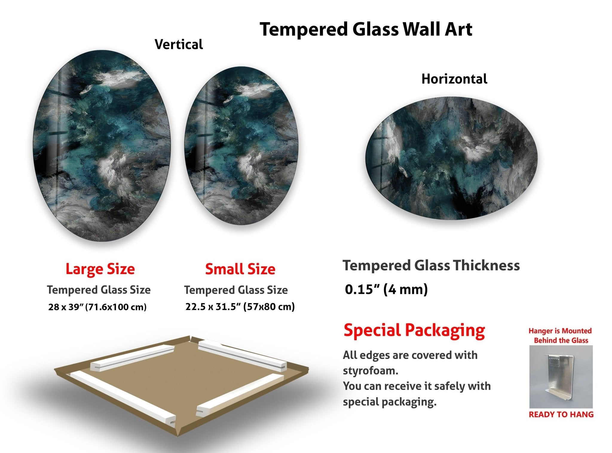 Abstract Smokey Glass Wall Art - Modern Asymmetric Oval Design for Living Room, Bedroom & Office Decor - Handmade Glass Artwork for Home & Interior Design