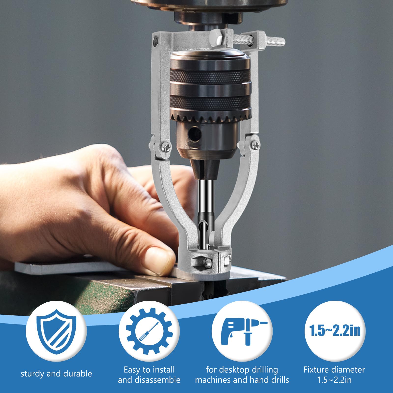 7-Piece Square Hole Drill Bit Set with Mortising Attachment – Compatible with Hand Drills & Drill Presses – Quick Install/Remove for Mortise and Tenon Joints – Perfect for Woodworking, Furniture Making & DIY Projects