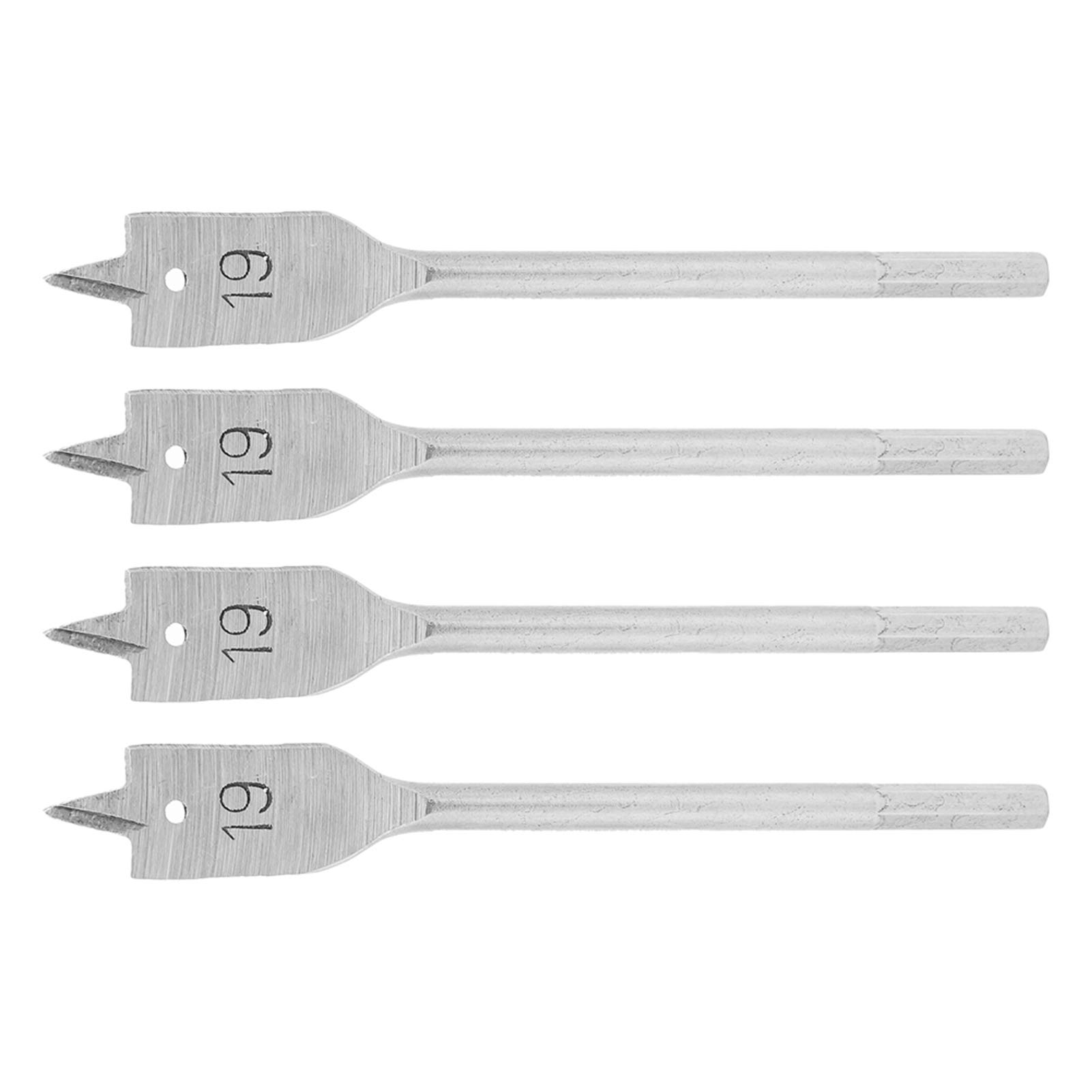 High-Carbon Steel Paddle Flat Bits - 4Pcs Durable Spade Drill Bit Set for Woodworking, High Hardness for Home DIY Projects - Perfect for Drilling Holes in Wood, Drywall, and Soft Materials